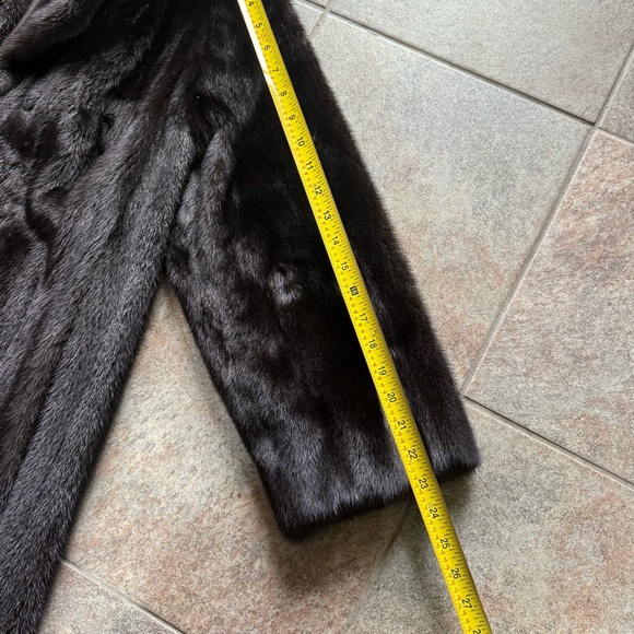 Luxurious Full‑Length Dark Brown Mink Coat with Hood • Size ML • Glamour Vintage - Picture 8 of 10